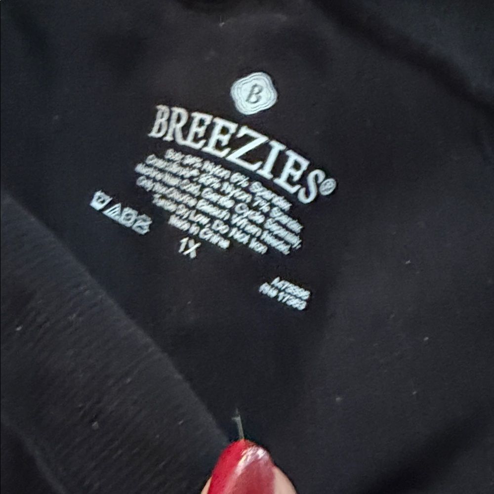Breezies Black Panties with White Tag Lettering